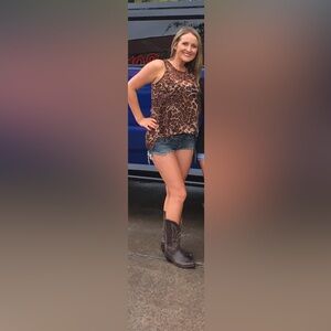 Sheer Leopard Print Tank Top